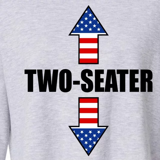 Two-Seater USA Flag Arrows Funny Cropped Pullover Crew