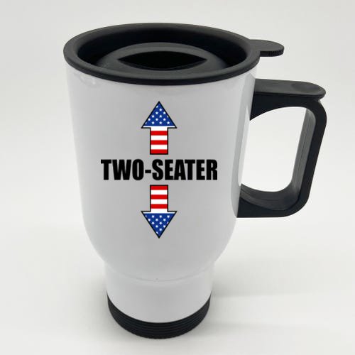 Two-Seater USA Flag Arrows Funny Stainless Steel Travel Mug