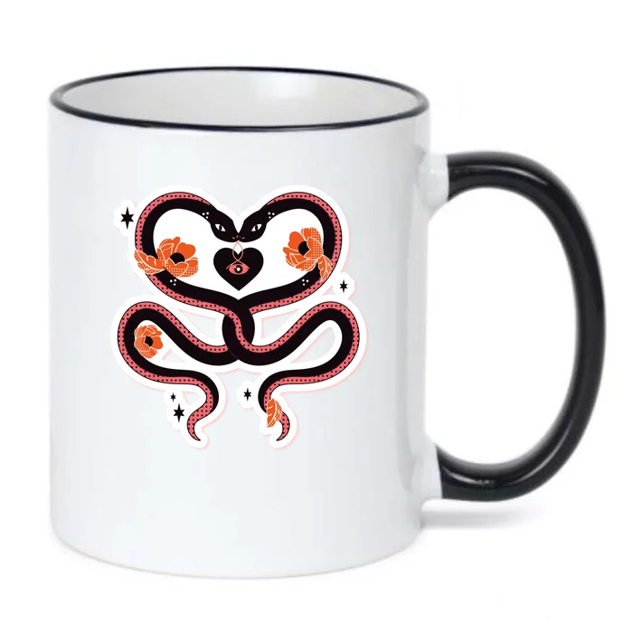 Two Snakes Sad Romance Black Color Changing Mug