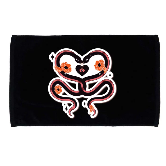 Two Snakes Sad Romance Microfiber Hand Towel