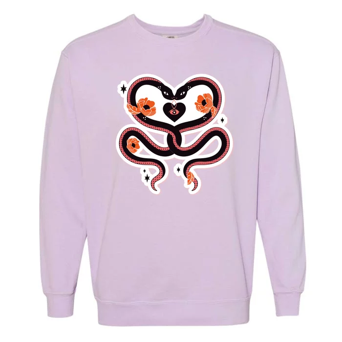 Two Snakes Sad Romance Garment-Dyed Sweatshirt