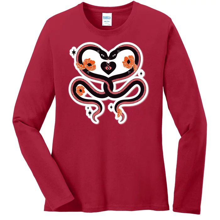 Two Snakes Sad Romance Ladies Long Sleeve Shirt