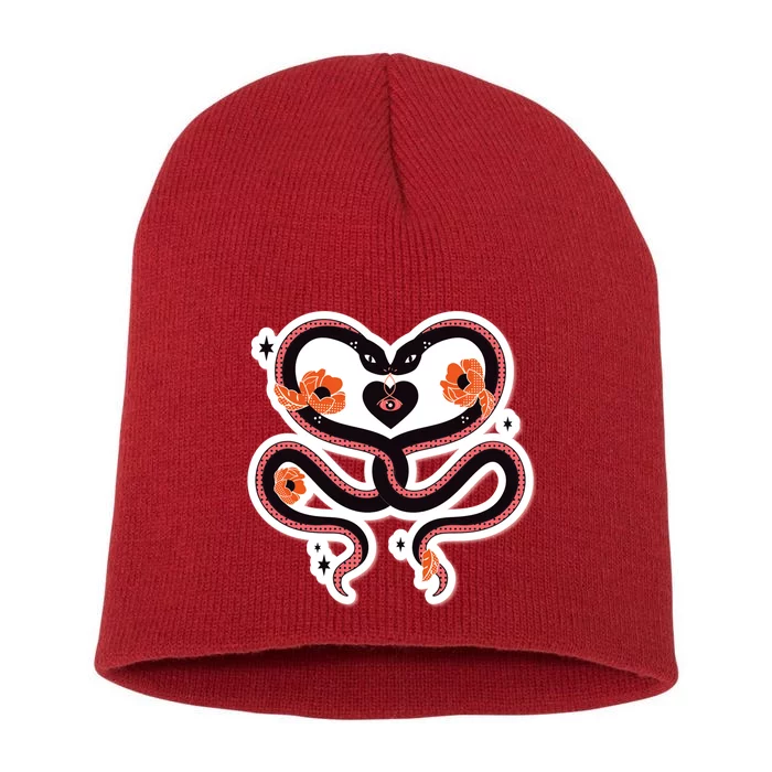 Two Snakes Sad Romance Short Acrylic Beanie