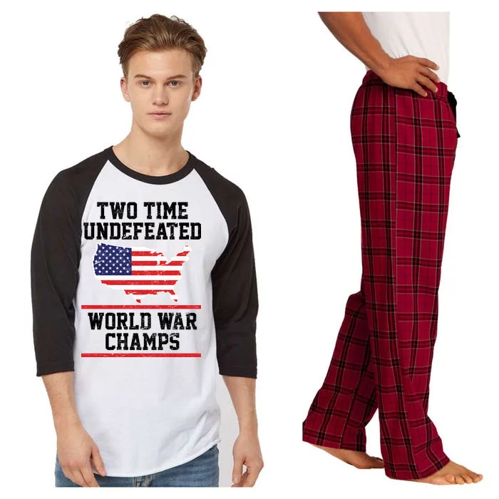 Two Time Undefeated World War Champs Raglan Sleeve Pajama Set