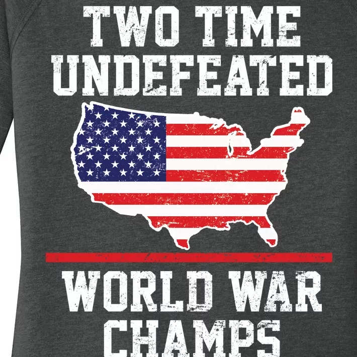 Two Time Undefeated World War Champs Women's Perfect Tri Tunic Long Sleeve Shirt