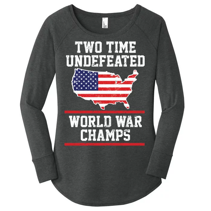 Two Time Undefeated World War Champs Women's Perfect Tri Tunic Long Sleeve Shirt