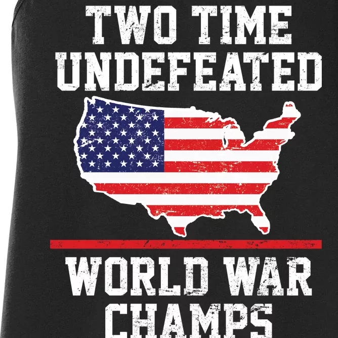 Two Time Undefeated World War Champs Women's Racerback Tank