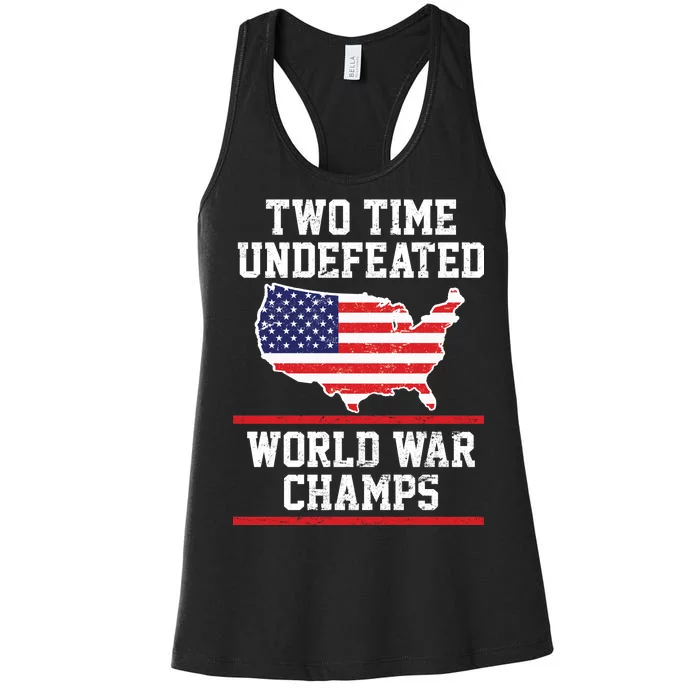 Two Time Undefeated World War Champs Women's Racerback Tank