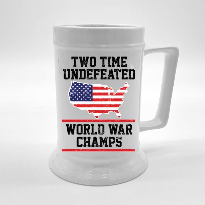 Two Time Undefeated World War Champs Front & Back Beer Stein