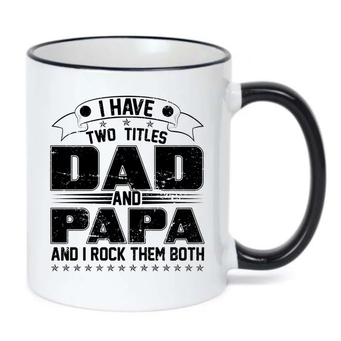 Two Titles Dad And Papa Black Color Changing Mug