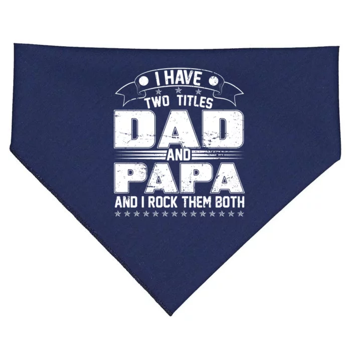 Two Titles Dad And Papa USA-Made Doggie Bandana