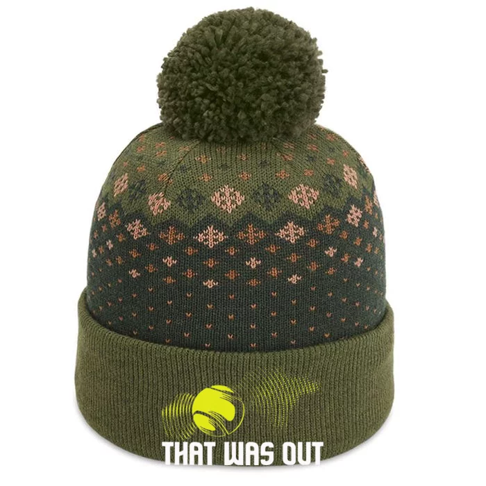 That Was Out Tennis Player Sports Lover Matching Team The Baniff Cuffed Pom Beanie