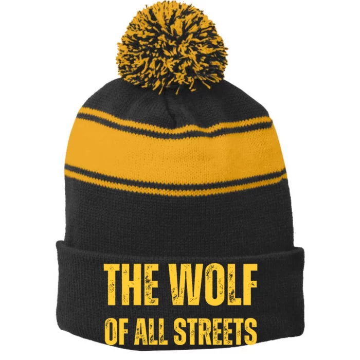 The Wolf Of All Streets Stripe Pom Pom Beanie