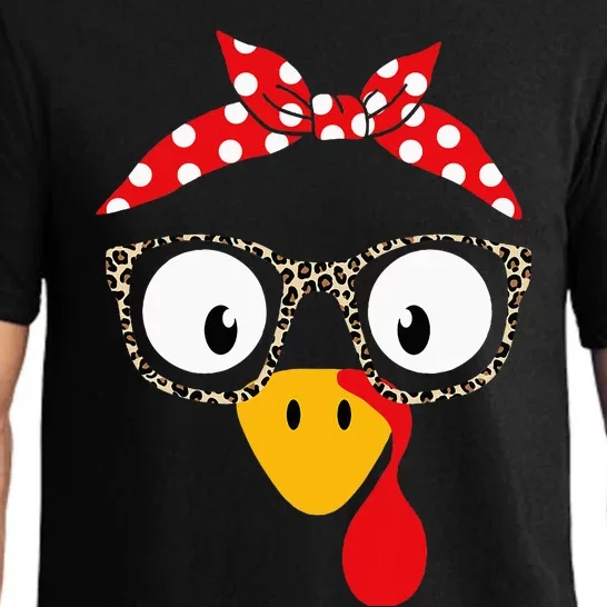 Turkey Woman Or Girl With Leopard Glasses Pajama Set