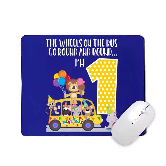 The Wheels On The Bus 1st Birthday 1 Yr Old Family Matching Gift Mousepad