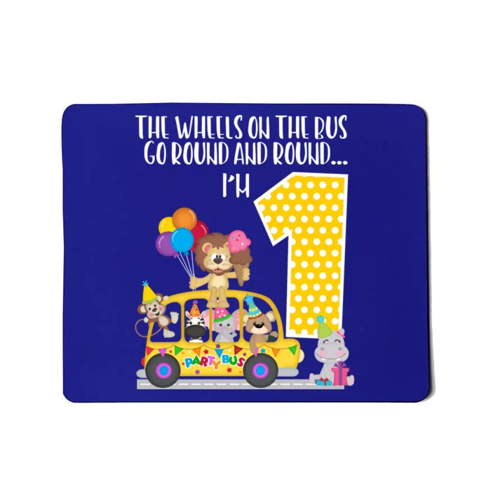 The Wheels On The Bus 1st Birthday 1 Yr Old Family Matching Gift Mousepad