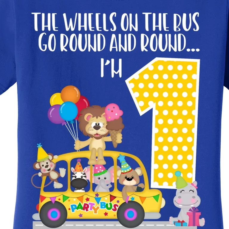 The Wheels On The Bus 1st Birthday 1 Yr Old Family Matching Gift Women's T-Shirt