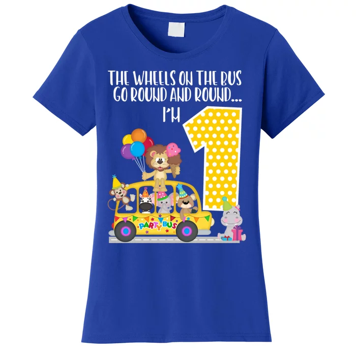 The Wheels On The Bus 1st Birthday 1 Yr Old Family Matching Gift Women's T-Shirt