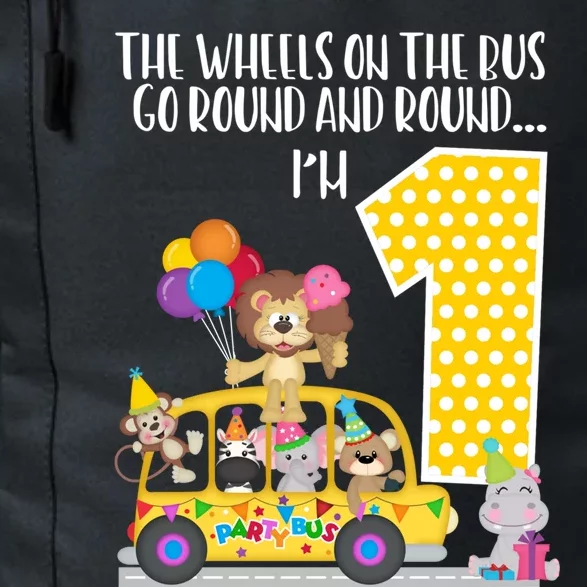 The Wheels On The Bus 1st Birthday 1 Yr Old Family Matching Gift Daily Commute Backpack