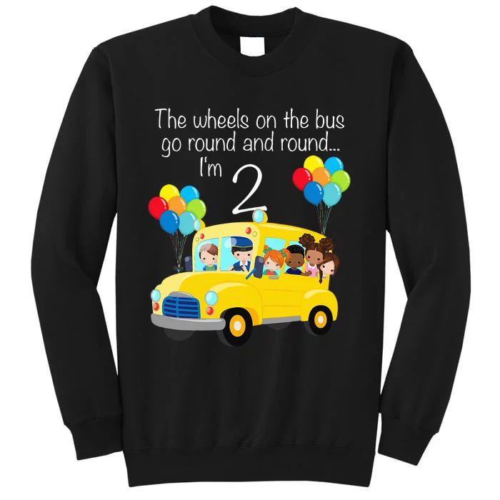 The Wheels On The Bus 2nd Birthday 2 Years Old Yellow Bus Sweatshirt