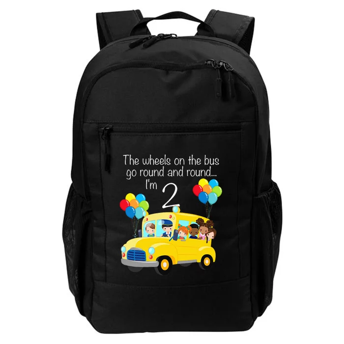 The Wheels On The Bus 2nd Birthday 2 Years Old Yellow Bus Daily Commute Backpack