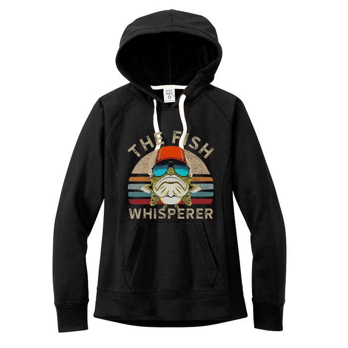 The Whisperer Of Fish Retro Vintage Fishing Angler Fisherman Women's Fleece Hoodie