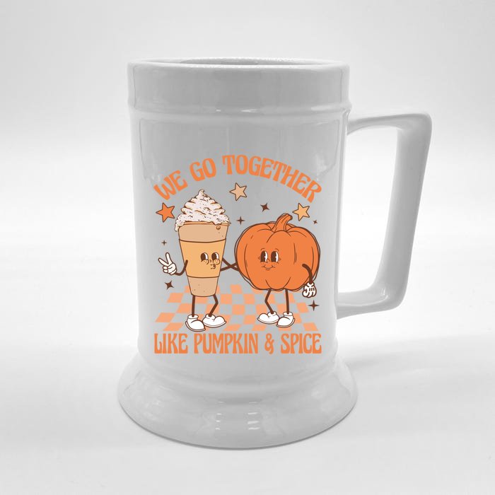 Thanksgiving We Pumpkin Spice Autumn Fall Go Together Like Front & Back Beer Stein