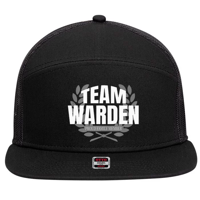 Team Warden Proud Family Member Warden 7 Panel Mesh Trucker Snapback Hat