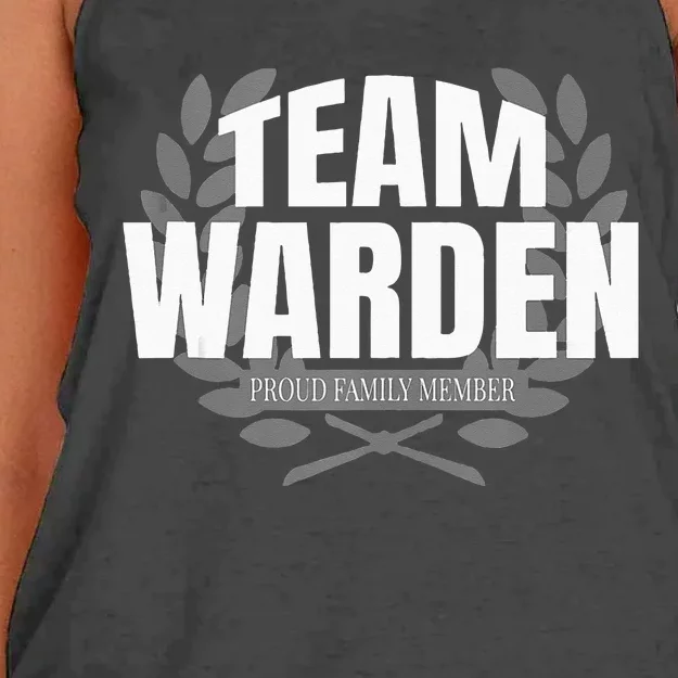 Team Warden Proud Family Member Warden Women's Knotted Racerback Tank