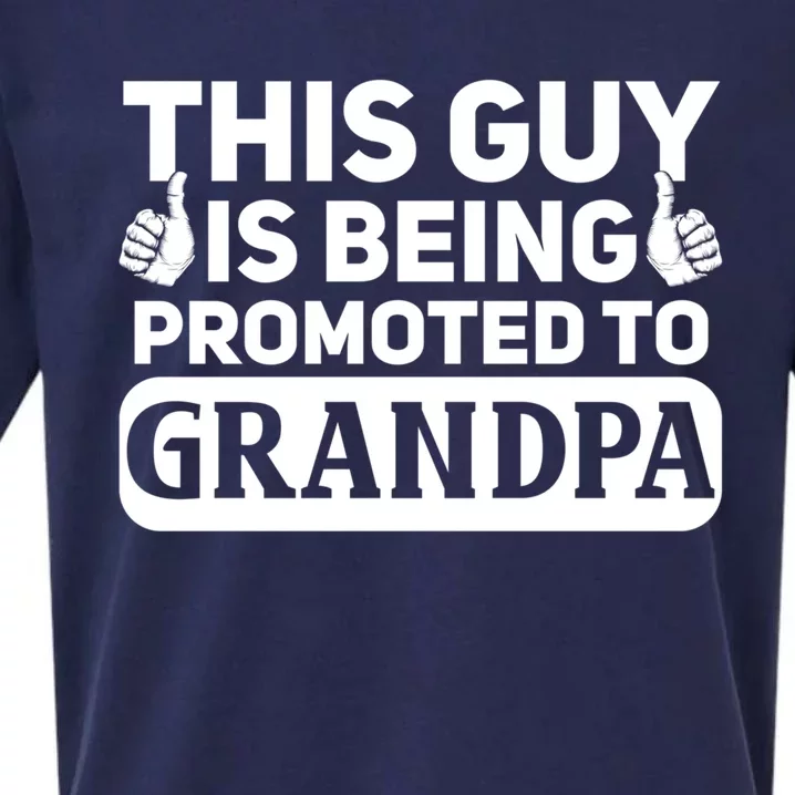 This Was Promoted To Grandpa Funny Gift Sueded Cloud Jersey T-Shirt