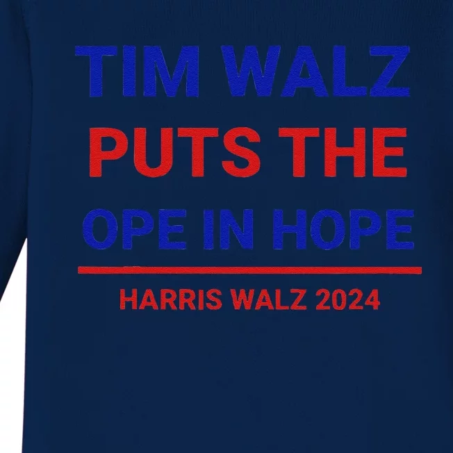 Tim Walz Puts The Ope In Hope Harris Walz 2024 Midwest Baby Long Sleeve Bodysuit