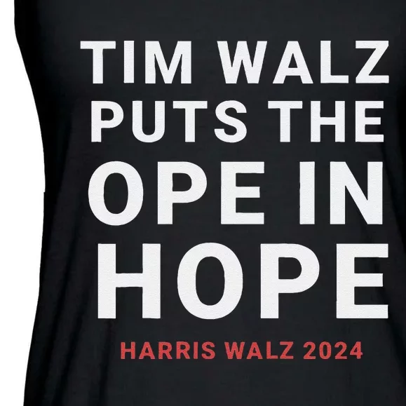 Tim Walz Puts The Ope In Hope Harris Walz 2024 Midwest Ladies Essential Flowy Tank