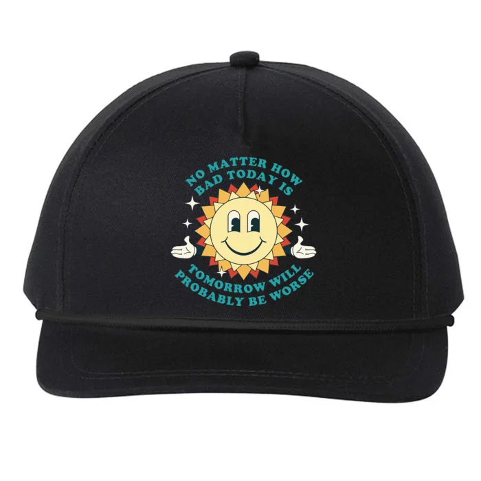 Tomorrow Will Probably Be Worse Existential Dread Toon Style Snapback Five-Panel Rope Hat