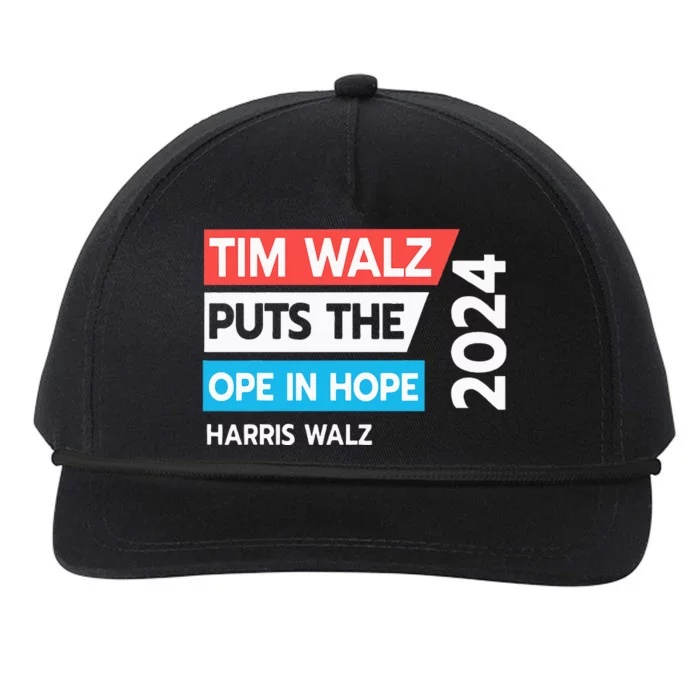 Tim Walz Puts The Open In Hole 2024 Harris Walz Snapback Five-Panel Rope Hat