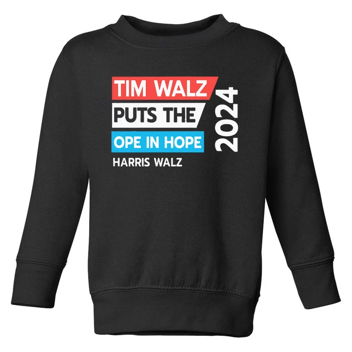 Tim Walz Puts The Open In Hole 2024 Harris Walz Toddler Sweatshirt