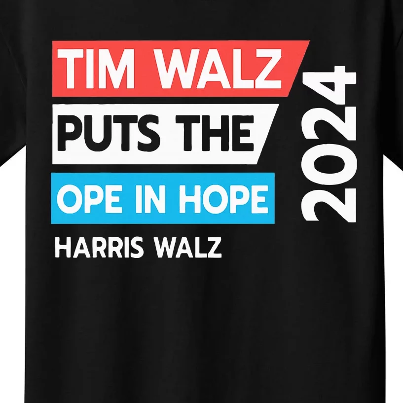 Tim Walz Puts The Open In Hole 2024 Harris Walz Kids T-Shirt