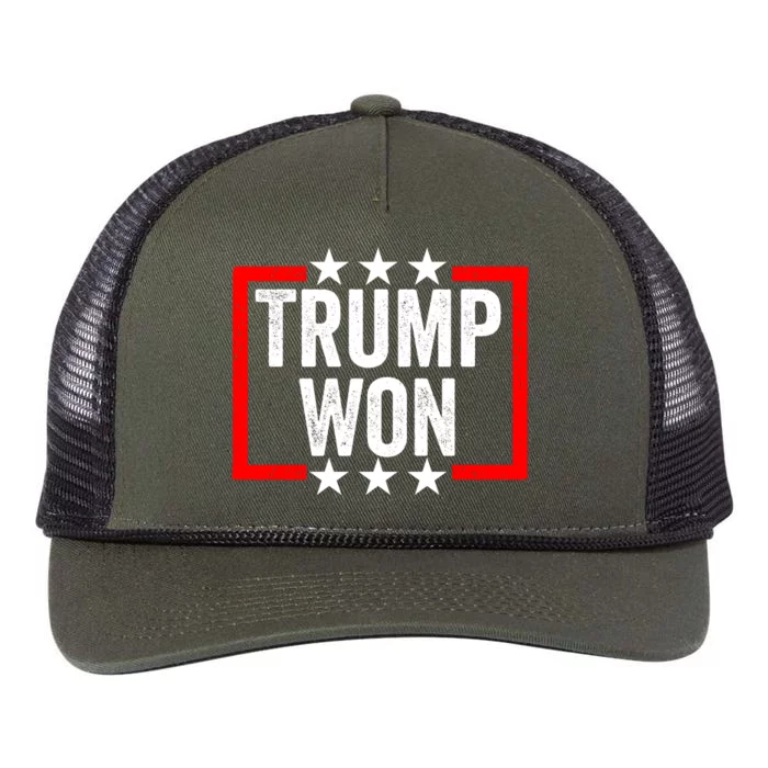 Trump Won ~ Pro Freedom ~ Anti Harris And Biden Protest Retro Rope Trucker Hat Cap