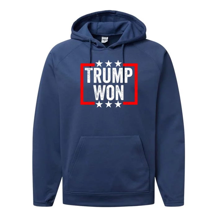 Trump Won ~ Pro Freedom ~ Anti Harris And Biden Protest Performance Fleece Hoodie