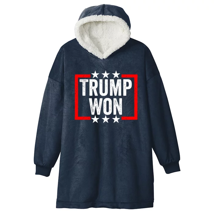 Trump Won ~ Pro Freedom ~ Anti Harris And Biden Protest Hooded Wearable Blanket