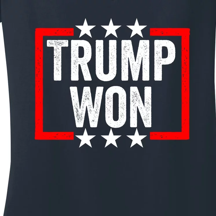 Trump Won ~ Pro Freedom ~ Anti Harris And Biden Protest Women's V-Neck T-Shirt