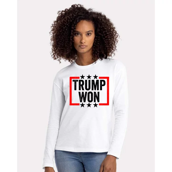 Trump Won ~ Pro Freedom ~ Anti Harris And Biden Protest Womens Cotton Relaxed Long Sleeve T-Shirt