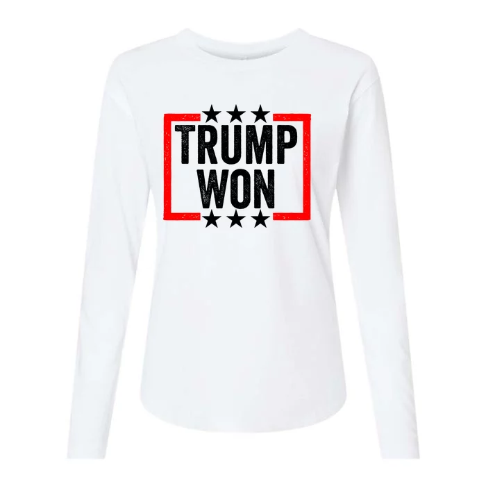 Trump Won ~ Pro Freedom ~ Anti Harris And Biden Protest Womens Cotton Relaxed Long Sleeve T-Shirt