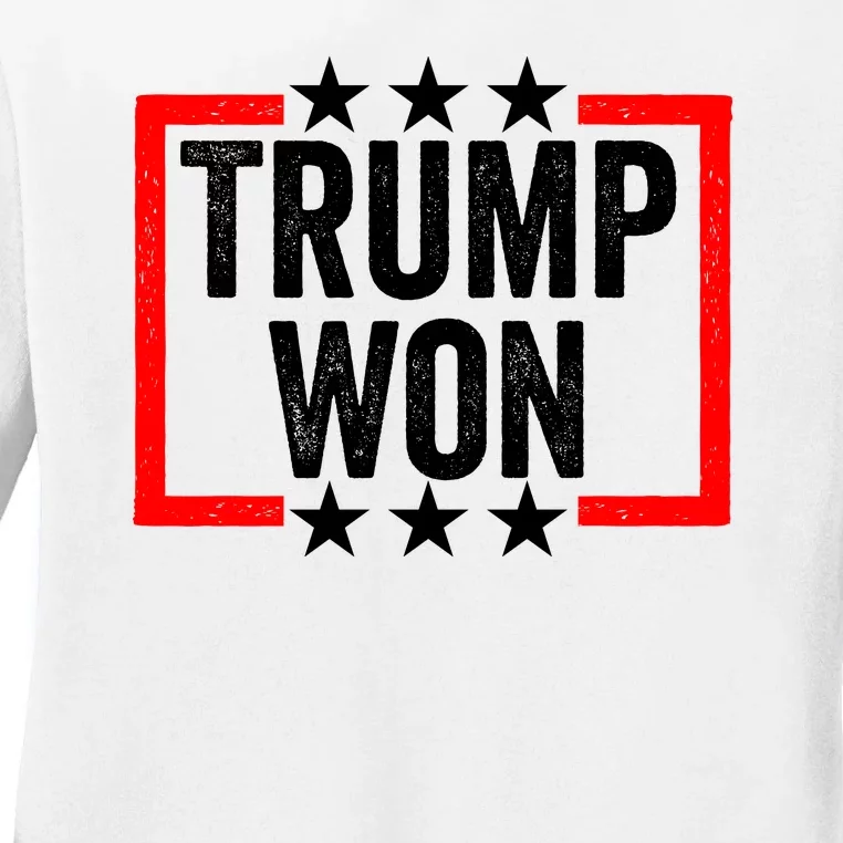 Trump Won ~ Pro Freedom ~ Anti Harris And Biden Protest Ladies Long Sleeve Shirt