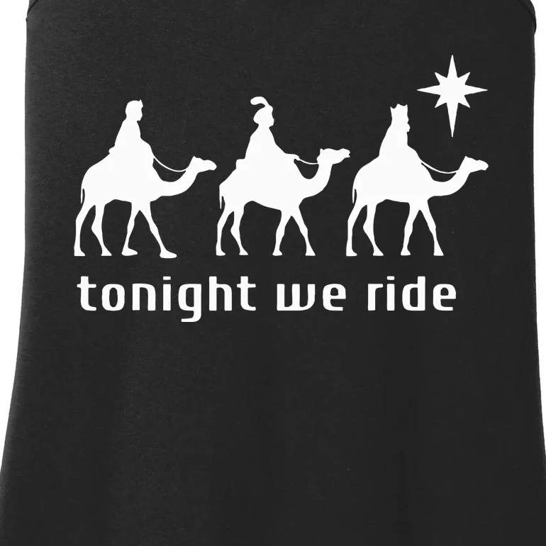 Tonight We Ride Retro Three Wise Christmas Christian Ladies Essential Tank