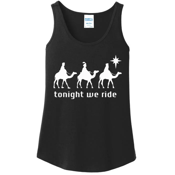 Tonight We Ride Retro Three Wise Christmas Christian Ladies Essential Tank