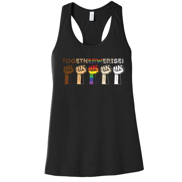 Together We Rise Black Lives Matter Women's Racerback Tank