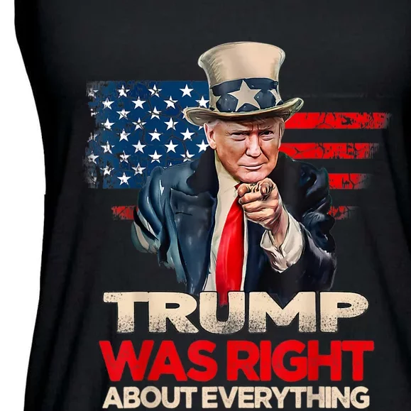 Trump Was Right About Everything President Donald Trump 2024 Ladies Essential Flowy Tank