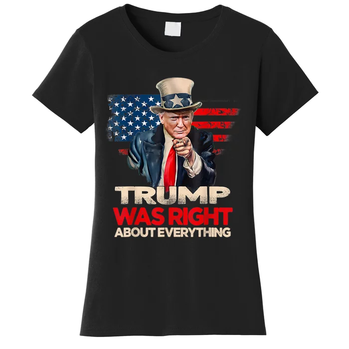 Trump Was Right About Everything President Donald Trump 2024 Women's T-Shirt