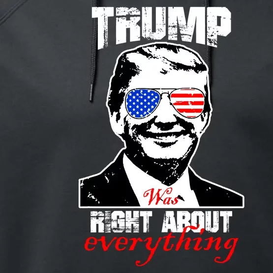 Trump Was Right About Everything Sunglasses USA Performance Fleece Hoodie