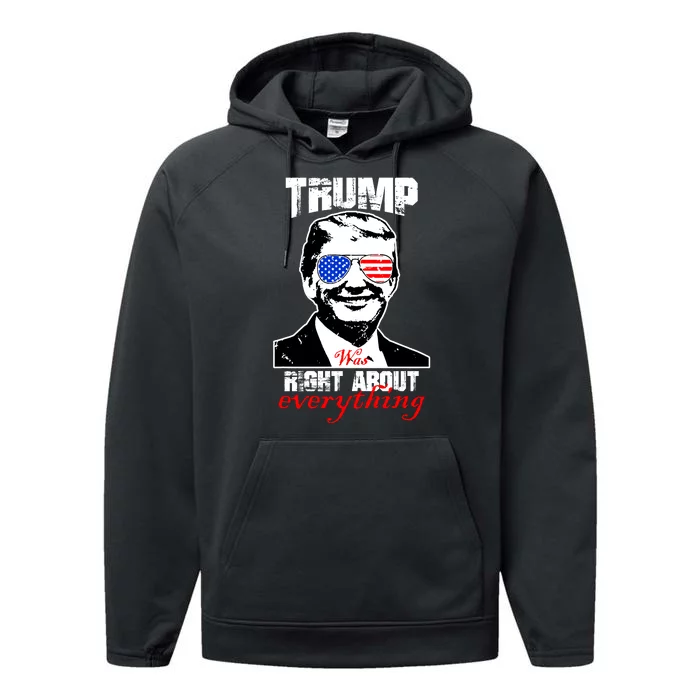 Trump Was Right About Everything Sunglasses USA Performance Fleece Hoodie